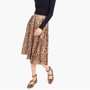 J.Crew animal print accordion skirt. NWOT